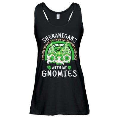 Shenanigans St Patricks Day Rainbow Irish Gnomes Shamrock Ladies Essential Flowy Tank