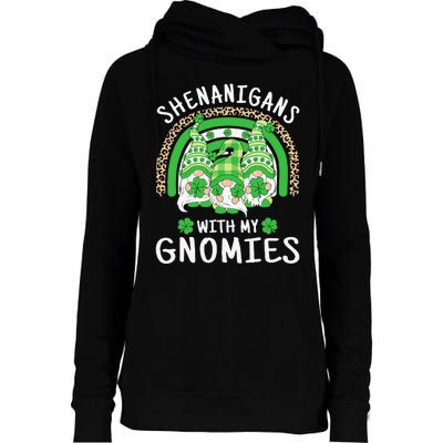 Shenanigans St Patricks Day Rainbow Irish Gnomes Shamrock Womens Funnel Neck Pullover Hood