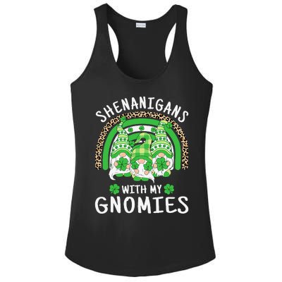 Shenanigans St Patricks Day Rainbow Irish Gnomes Shamrock Ladies PosiCharge Competitor Racerback Tank