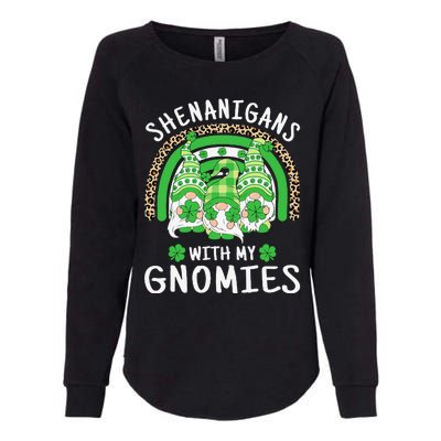 Shenanigans St Patricks Day Rainbow Irish Gnomes Shamrock Womens California Wash Sweatshirt