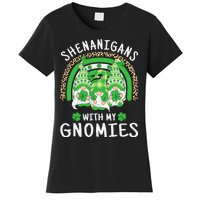 Shenanigans St Patricks Day Rainbow Irish Gnomes Shamrock Women's T-Shirt