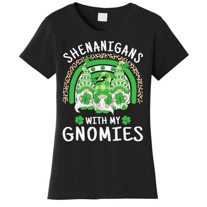 Shenanigans St Patricks Day Rainbow Irish Gnomes Shamrock Women's T-Shirt