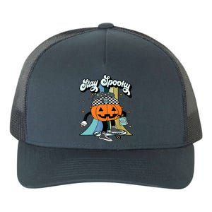 Stay Spooky Pumpkin Skateboard Funny Boy Halloween Gift Yupoong Adult 5-Panel Trucker Hat