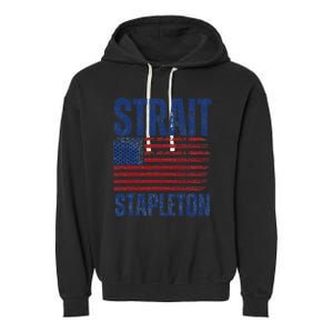 S.T.R.A.I.T S.T.A.P.L.E.T.O.N Patriotic American Flag Concert Garment-Dyed Fleece Hoodie