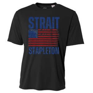 S.T.R.A.I.T S.T.A.P.L.E.T.O.N Patriotic American Flag Concert Cooling Performance Crew T-Shirt