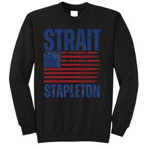 S.T.R.A.I.T S.T.A.P.L.E.T.O.N Patriotic American Flag Concert Sweatshirt