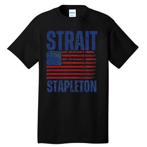 S.T.R.A.I.T S.T.A.P.L.E.T.O.N Patriotic American Flag Concert Tall T-Shirt