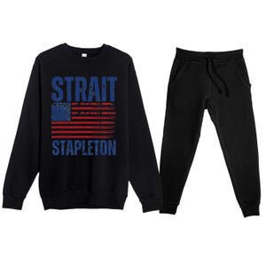 S.T.R.A.I.T S.T.A.P.L.E.T.O.N Patriotic American Flag Concert Premium Crewneck Sweatsuit Set