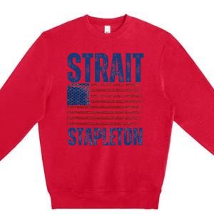 S.T.R.A.I.T S.T.A.P.L.E.T.O.N Patriotic American Flag Concert Premium Crewneck Sweatshirt