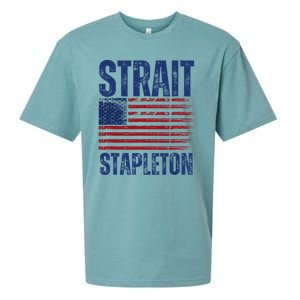 S.T.R.A.I.T S.T.A.P.L.E.T.O.N Patriotic American Flag Concert Sueded Cloud Jersey T-Shirt