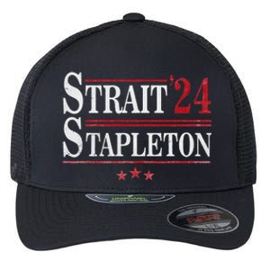 S.T.R.A.I.T S.T.A.P.L.E.T.O.N Patriotic American Flag Concert Flexfit Unipanel Trucker Cap