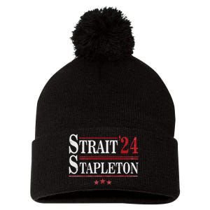 S.T.R.A.I.T S.T.A.P.L.E.T.O.N Patriotic American Flag Concert Pom Pom 12in Knit Beanie