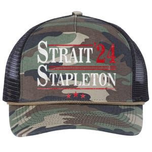 S.T.R.A.I.T S.T.A.P.L.E.T.O.N Patriotic American Flag Concert Retro Rope Trucker Hat Cap