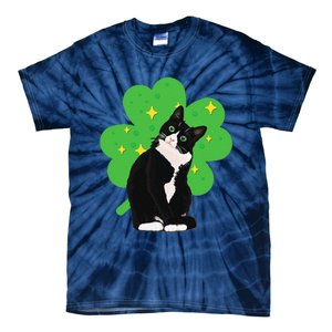 St. Saint Patrick's Day Tuxedo Cat WoCostume Tie-Dye T-Shirt