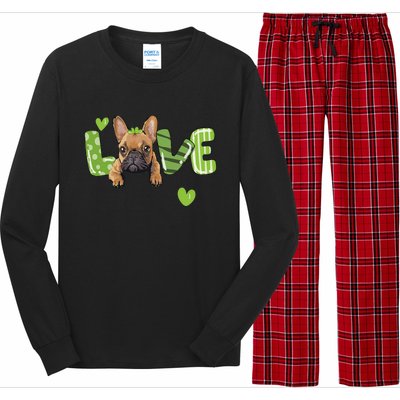 Saint St. Patrick's Day Gift French Bulldog Frenchie Lovers Long Sleeve Pajama Set