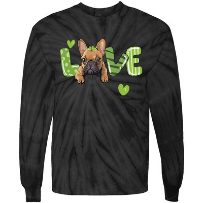 Saint St. Patrick's Day Gift French Bulldog Frenchie Lovers Tie-Dye Long Sleeve Shirt