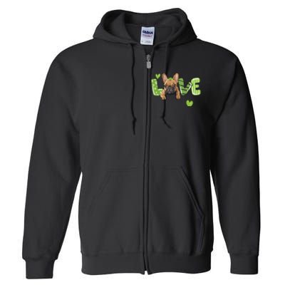 Saint St. Patrick's Day Gift French Bulldog Frenchie Lovers Full Zip Hoodie