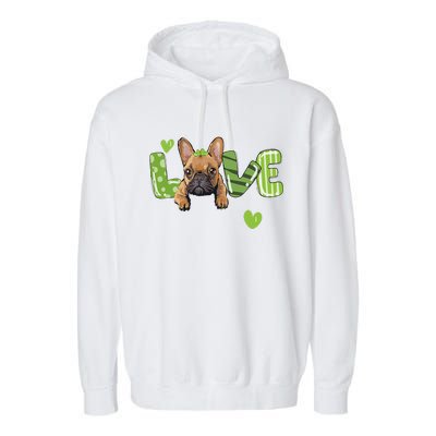 Saint St. Patrick's Day Gift French Bulldog Frenchie Lovers Garment-Dyed Fleece Hoodie