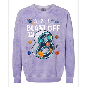 Solar System Planets Eight 8 Years Old 8th Birthday Gift Colorblast Crewneck Sweatshirt