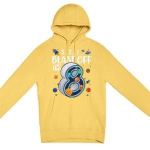 Solar System Planets Eight 8 Years Old 8th Birthday Gift Premium Pullover Hoodie