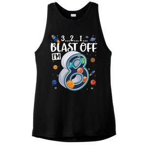 Solar System Planets Eight 8 Years Old 8th Birthday Gift Ladies PosiCharge Tri-Blend Wicking Tank