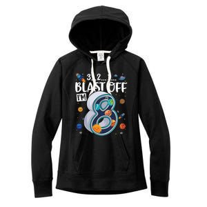 Solar System Planets Eight 8 Years Old 8th Birthday Gift Women's Fleece Hoodie