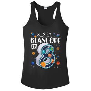 Solar System Planets Eight 8 Years Old 8th Birthday Gift Ladies PosiCharge Competitor Racerback Tank