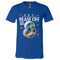 Solar System Planets Eight 8 Years Old 8th Birthday Gift V-Neck T-Shirt