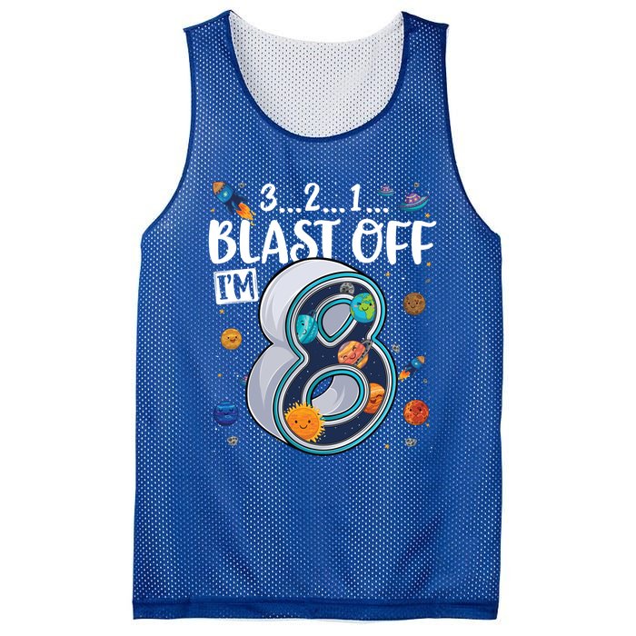 Solar System Planets Eight 8 Years Old 8th Birthday Gift Mesh Reversible Basketball Jersey Tank