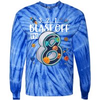 Solar System Planets Eight 8 Years Old 8th Birthday Gift Tie-Dye Long Sleeve Shirt