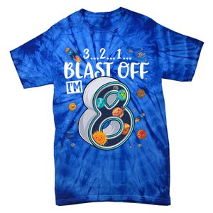 Solar System Planets Eight 8 Years Old 8th Birthday Gift Tie-Dye T-Shirt