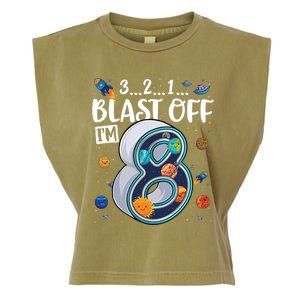 Solar System Planets Eight 8 Years Old 8th Birthday Gift Garment-Dyed Women's Muscle Tee