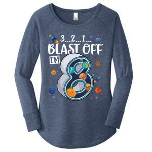 Solar System Planets Eight 8 Years Old 8th Birthday Gift Women's Perfect Tri Tunic Long Sleeve Shirt