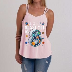 Solar System Planets Eight 8 Years Old 8th Birthday Gift Women's Strappy Tank