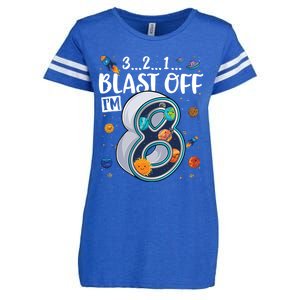 Solar System Planets Eight 8 Years Old 8th Birthday Gift Enza Ladies Jersey Football T-Shirt