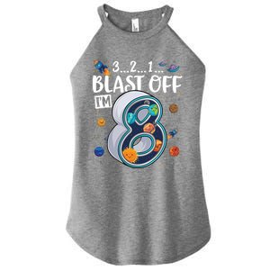 Solar System Planets Eight 8 Years Old 8th Birthday Gift Women's Perfect Tri Rocker Tank