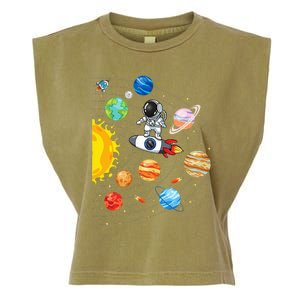 Solar System Planets Science Space Astronaut Universe Galaxy Garment-Dyed Women's Muscle Tee