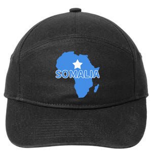 Somalia Somali Pride Flag Map Africa Print 7-Panel Snapback Hat