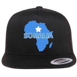 Somalia Somali Pride Flag Map Africa Print Flat Bill Trucker Hat