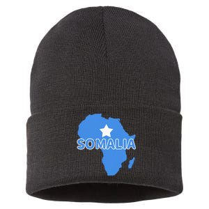 Somalia Somali Pride Flag Map Africa Print Sustainable Knit Beanie