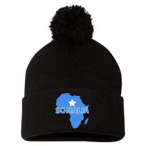 Somalia Somali Pride Flag Map Africa Print Pom Pom 12in Knit Beanie