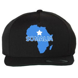 Somalia Somali Pride Flag Map Africa Print Wool Snapback Cap