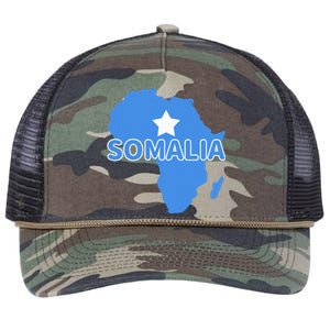 Somalia Somali Pride Flag Map Africa Print Retro Rope Trucker Hat Cap