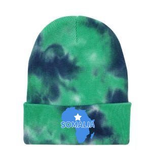 Somalia Somali Pride Flag Map Africa Print Tie Dye 12in Knit Beanie