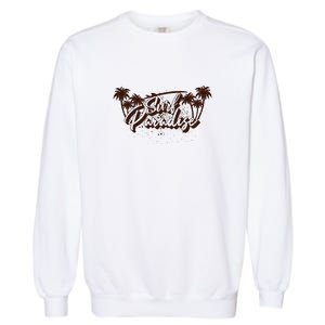 Surfing Surf Paradise Palm Beach Tropical Gift Garment-Dyed Sweatshirt