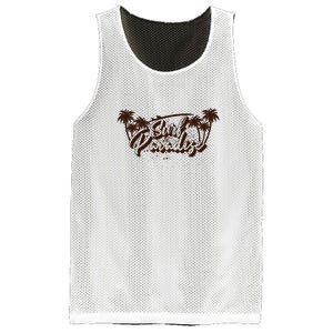 Surfing Surf Paradise Palm Beach Tropical Gift Mesh Reversible Basketball Jersey Tank