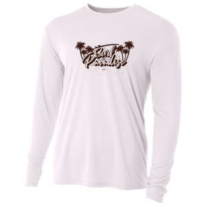 Surfing Surf Paradise Palm Beach Tropical Gift Cooling Performance Long Sleeve Crew