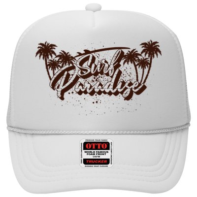 Surfing Surf Paradise Palm Beach Tropical Gift Trucker Hat