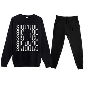 Siuuuu Soccer Present For Soccer Premium Crewneck Sweatsuit Set