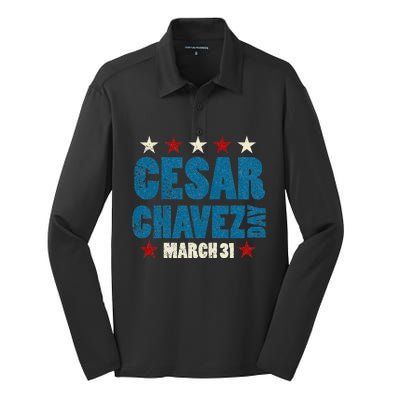 Si Se Puede I Cesar Chavez Day funny quote Silk Touch Performance Long Sleeve Polo